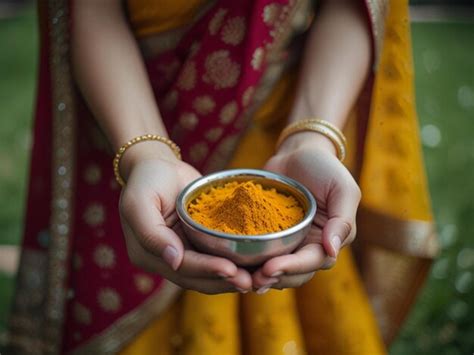 Premium Photo Turmeric Paste For Haldi Ceremony Indian Hindu Wedding