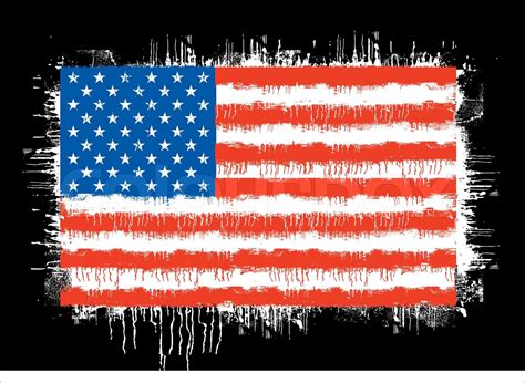 grunge flag of the united states of america isolated on black | Stock ...