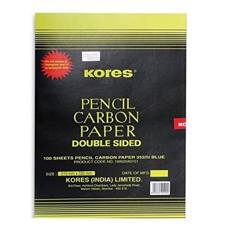 Buy Kores Tracing Carbon Double Sided Blue Size 210 Mm 330 Mm Set