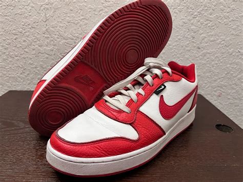 Nike Ebernon Low Premium White Black University Red Aq1774 101 Size 95 Shoes Ebay