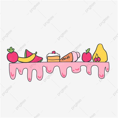 Hand Drawn Divider PNG Picture Hand Drawn Dessert Fruit Dividing Line