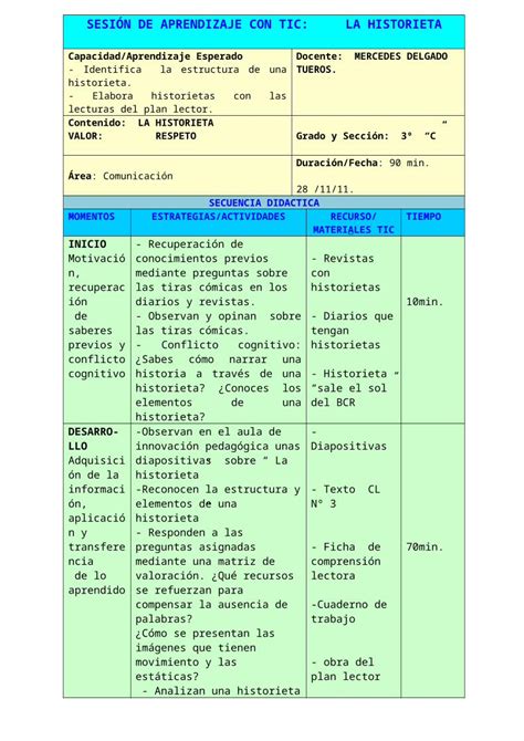 Doc Sesi N De Aprendizaje Con Tic Dokumen Tips