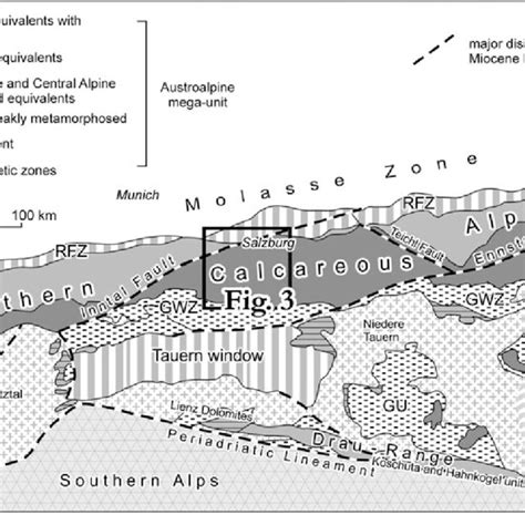 Tectonic Sketch Map Of The Eastern Alps With The Northern Calcareous