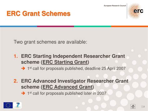 erc grant schemes powerpoint    id