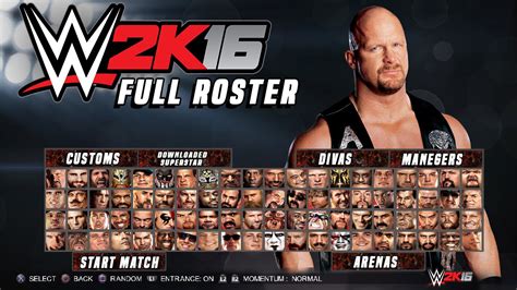 WWE 2K16 Official Full Roster All 126 Superstars Divas WWE 2K16