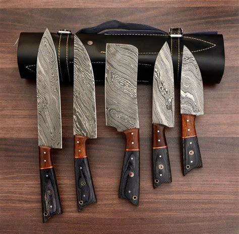 Damascus Steel Kitchen Chef Knives Set Of Pcs Handmade Chef S Knife