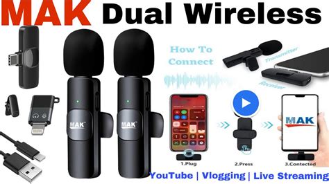 MAK Dual Wireless For YouTube Vlogging Live Streaming Recording For