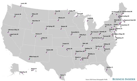 Smallest town in each state : r/MapPorn