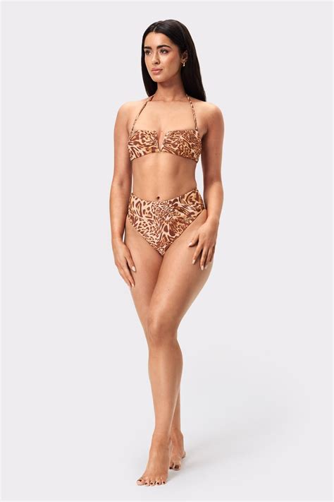 High Waist Bikini Bottom Distorted Leopard Print I Hoge Taille Design I Stronger