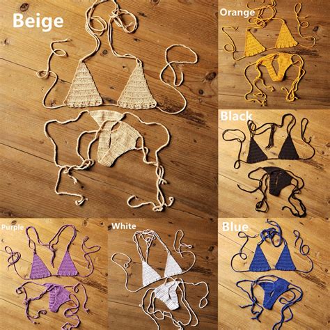 Women Bikini Set Women S Piece Bohemian Swimsuit Bra Thong Hand Crochet Shopee Philippines