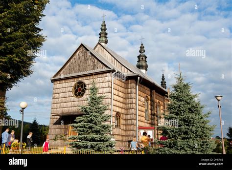 Wooden Church In Rural Architecture Museum Of Sanok Poland Stock Photo