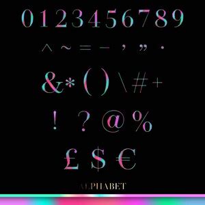 Rainbow Chrome Alphabet Png Clip Art Holographic Alphabet Colorful Letters Gay Pride Alphabet