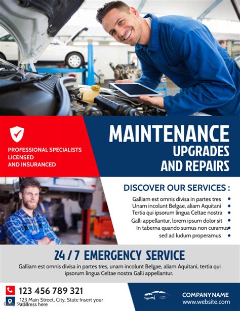 Car Mechanics And Repairs Services Flyer Adve Template Postermywall