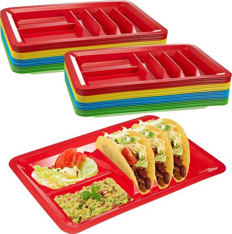 Uiifan Soportes De Pl Stico Para Tacos Con Divisor Compartimentos