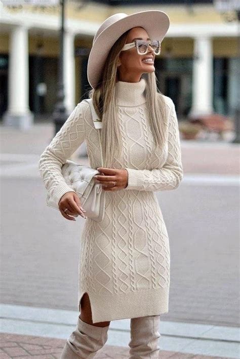 Knitted Dress Sweater Dress Autumn Jumper Dress Winter Knitted Long