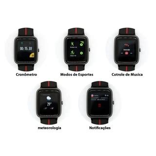 Relogio Inteligente Smartwatch Blulory Glifo Pro Preto Ou Rosa