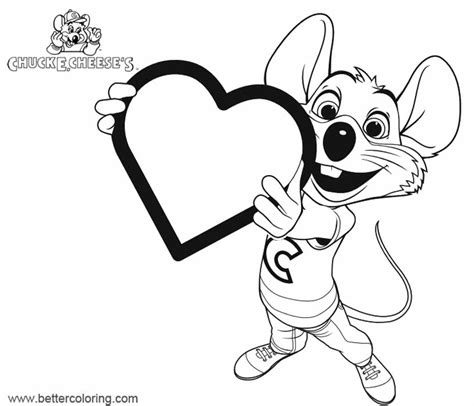 Chuck E Cheese Coloring Pages Valentines Day - Free Printable Coloring ...