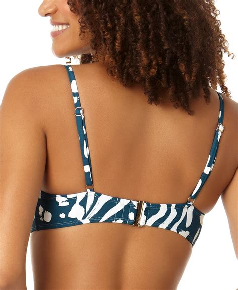 Anne Cole Womens Printed V Wire Elongated Underwire Bikini Top Macys