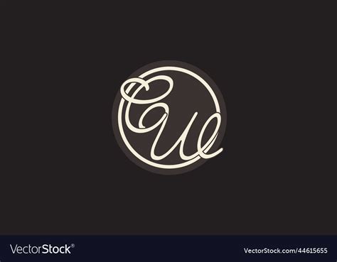 Initial Letter Cw Monogram Logo With Simple Vector Image