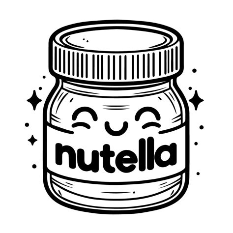 Desenhos De Pote De Nutella Fofo Para Colorir E Imprimir