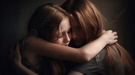 Two Girls In The Dark Hugging Background Hugging Picture Background Image And Wallpaper For