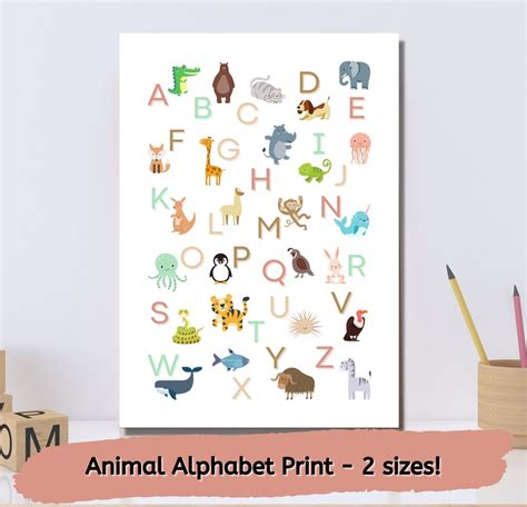 Alphabet Posters ABC Print ABC Poster Preschool Printable Playroom Sign ...