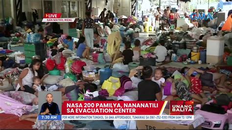 Ilang Residente Sa San Mateo Rizal Nananatili Pa Rin Sa Evacuation