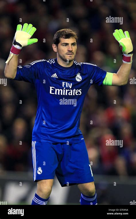 Anfield Real Madrid Goalkeeper Iker Casillas Hi Res Stock Photography