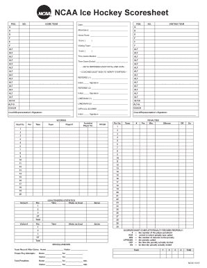 NCAA Ice Hockey Scoresheet 2018 2024 Fill And Sign Printable Template