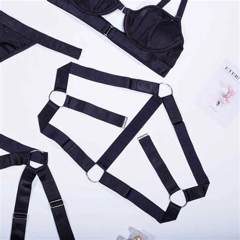 Sexy Set Goth Dessous Set Hot Erotik Harness Outfits Nachtkleid Sexy Dessous Strumpfband