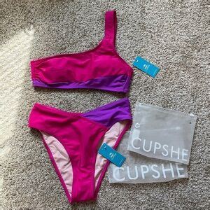 Cupshe Swim Cupshe Colorblock One Shoulder Bikini Poshmark