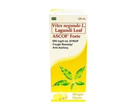 Vitex Negundo L Lagundi Leaf Ascof Forte Syrup Cough Remedy Anti