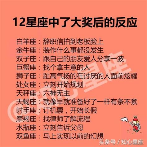 12星座男找對象看什麼？中了大獎後的反應 每日頭條