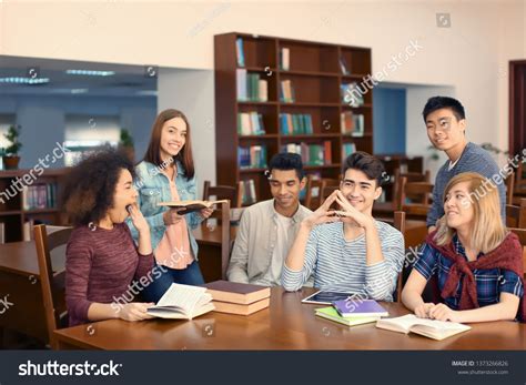 Group Students Studying Library Stock Photo 1373266826 Shutterstock