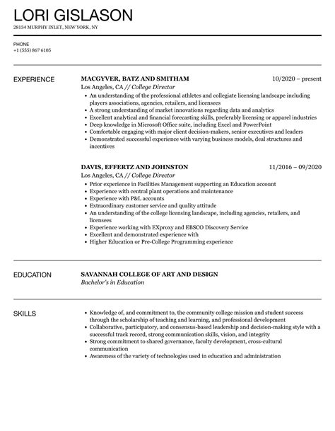 Sample Resume Higher Education Administration Castlevaniaconcert