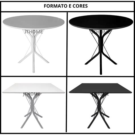 Mesa Jantar Redonda Ou Quadrada 70cm 80cm 90cm Madeira Mdf Ana Base 4