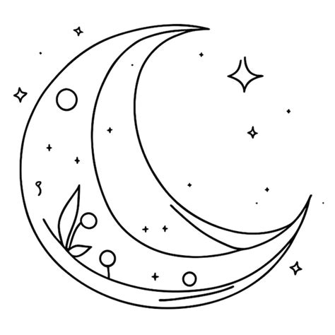 Moon Vector Illustration Line Art Premium Ai Generated Vector