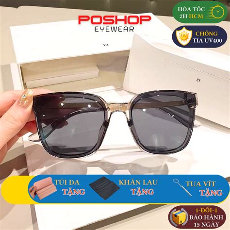 Kính mát nữ thời trang POSHOP mắt râm vuông cao cấp chống tia uv400 hot trend V35 Shopee Việt Nam