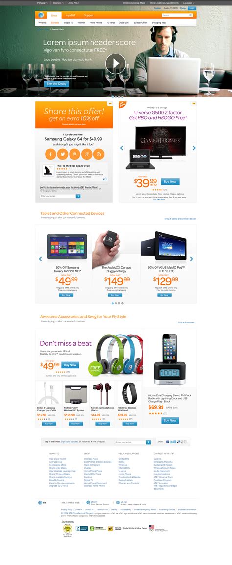 AT&T Special Offers Redesign on Behance