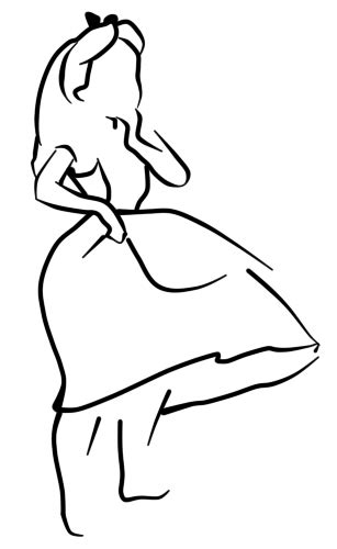 Alice In Wonderland Outline Clipart Best