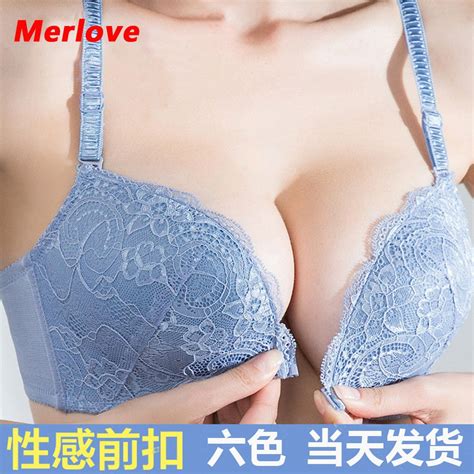 Ready Stock Women Front Closure Lace Push Up Padded Gathered Without