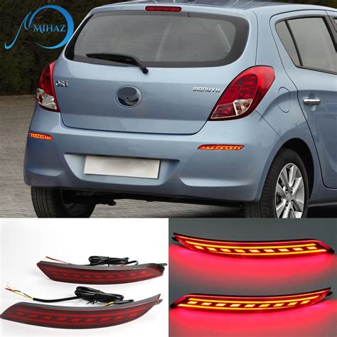 Mihaz Led Rear Bumper Reflector Lights For Hyundai I20 2012 Car Taillight Dynamic Turn Signal