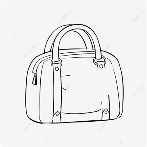 Gambar Tas Kulit Sketsa Ditarik Tangan Kulit Tas Kulit Produk Kulit