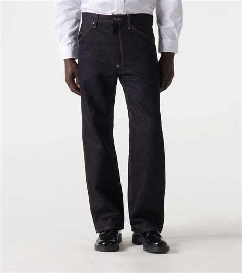 X Levi S Cotton And Linen Straight Jeans In Blue Junya Watanabe