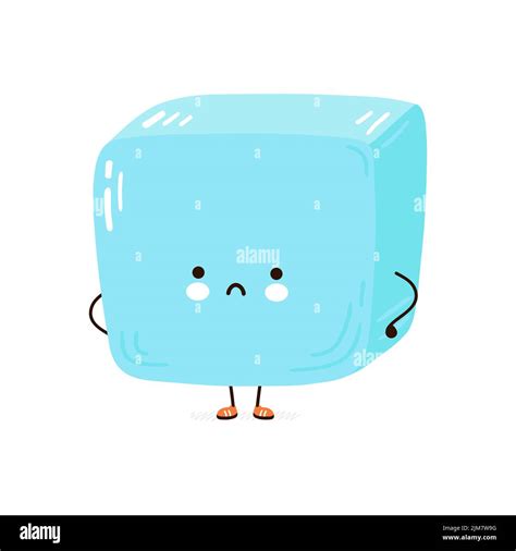 Cute ice cube character. Vector hand drawn cartoon kawaii character illustration icon. Isolated ...