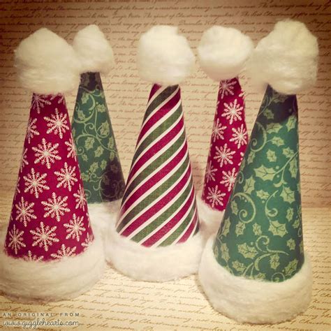 Quick And Easy Diy Paper Santa Hats With Cottonballs