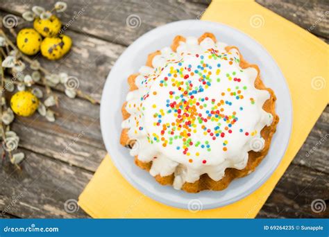 Easter Cake With Pussy Willows Bouquet Stock Image Image Of Food Pussywillow