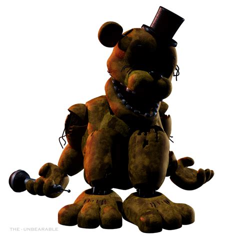 Withered Golden Freddy Character Render By Theunbearable101 On Deviantart