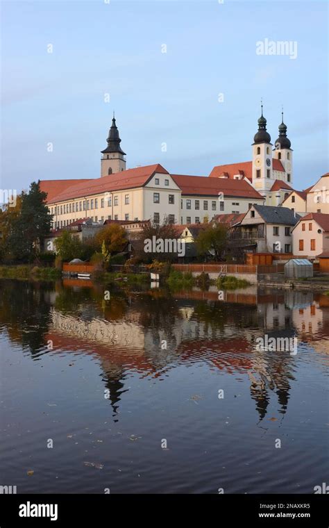 View On Telč Across The Ulický Pond Telč Vysočina Region Jihlava District Czech Republic