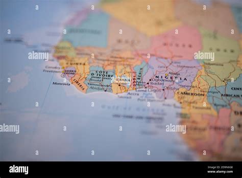 african countries   gulf  guinea   colorful map  west